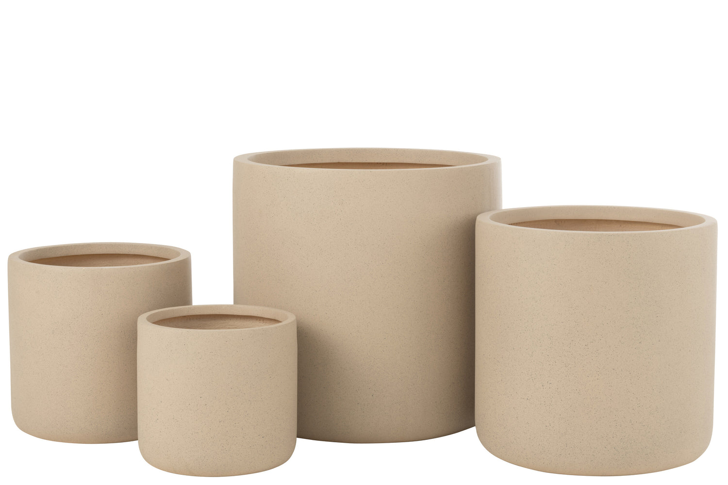 Set van 4 bloempotten Duinzand Klei Ivoor