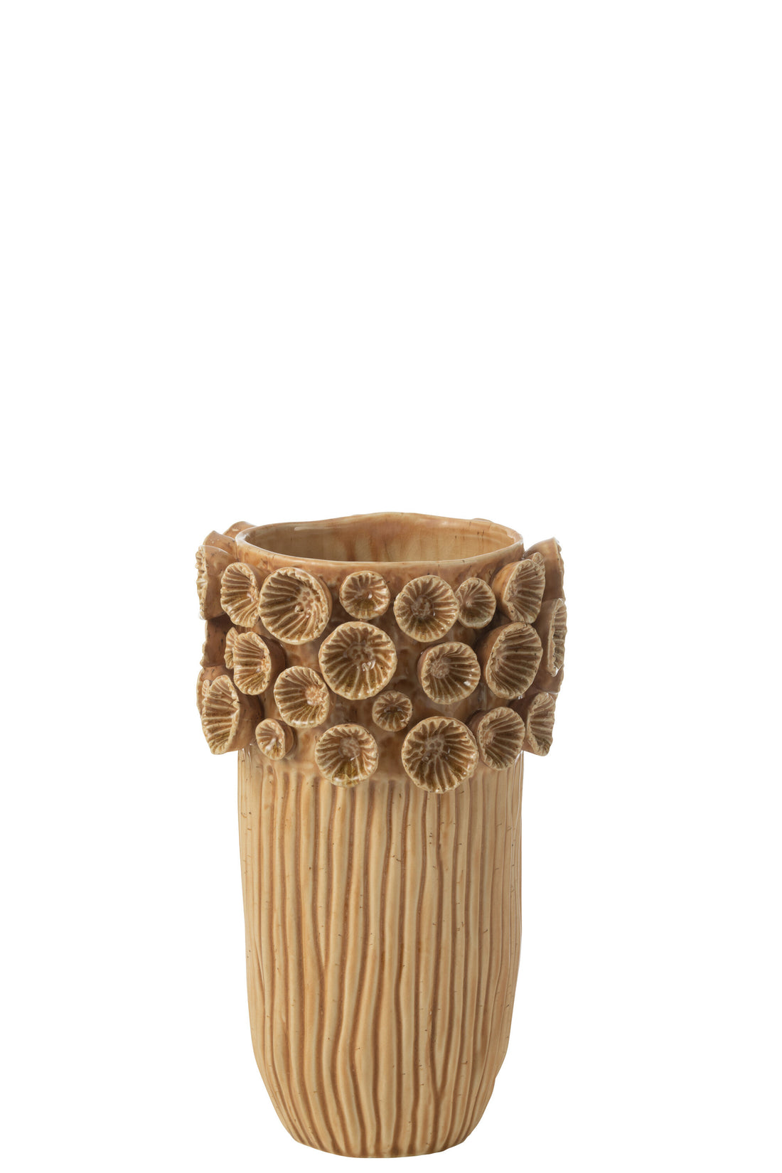 Handgemaakte Okerkleurige Koraal Vaas