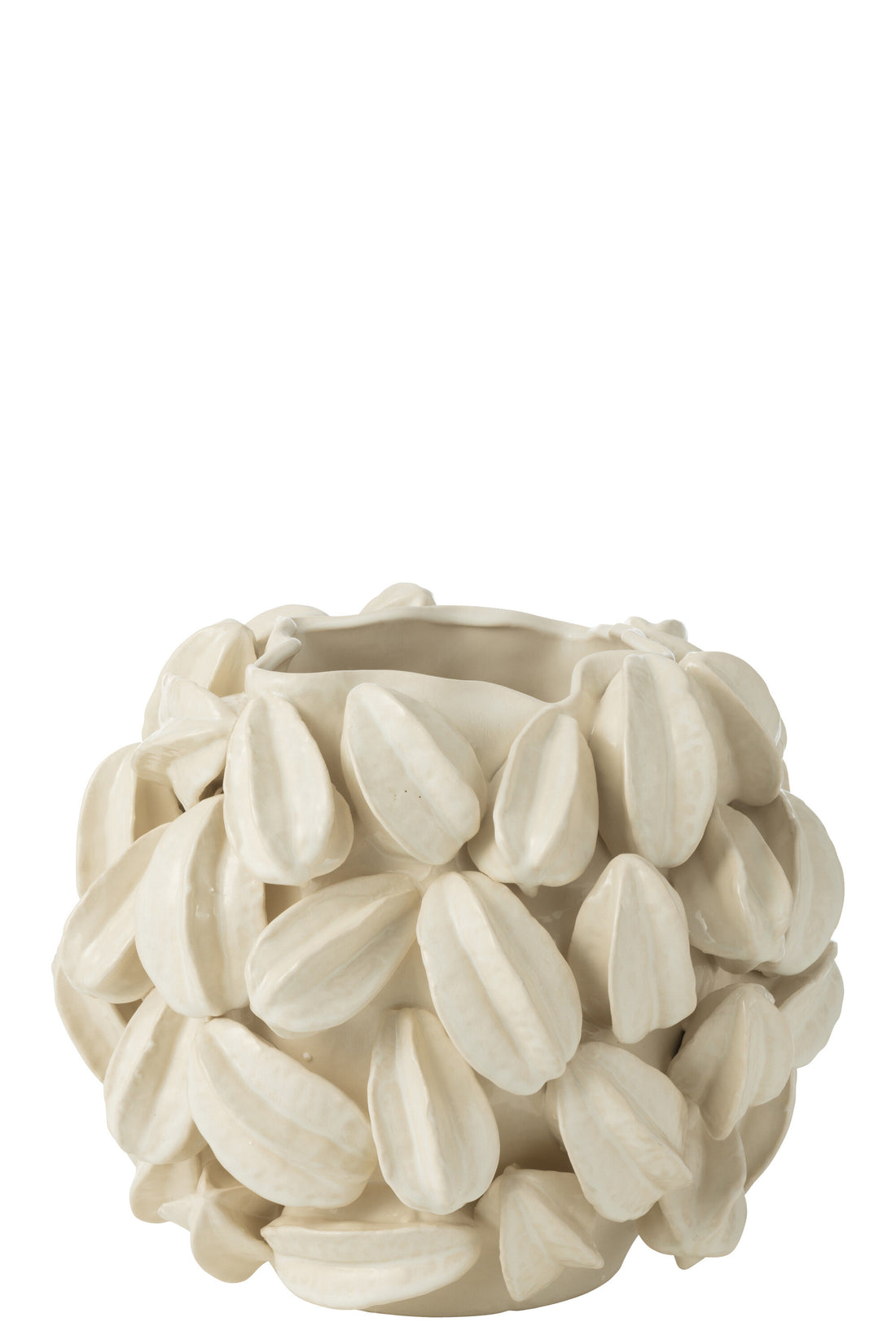 Vaas Botanica Cacaopeul Breed Klei Beige