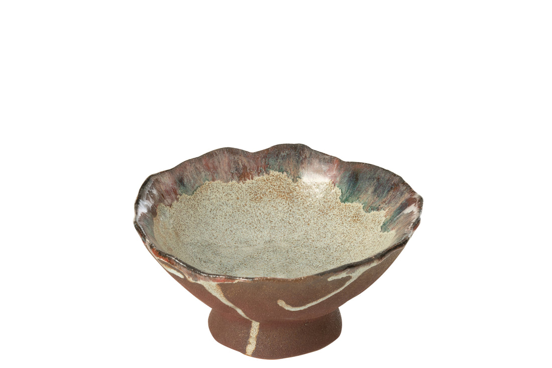 Dienschotel Decoratief Naga Keramiek Roestbruin Klein