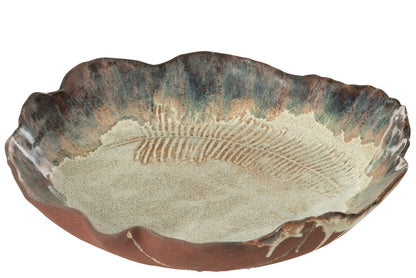 Dienschotel Decoratief Naga Keramiek Roestbruin Groot