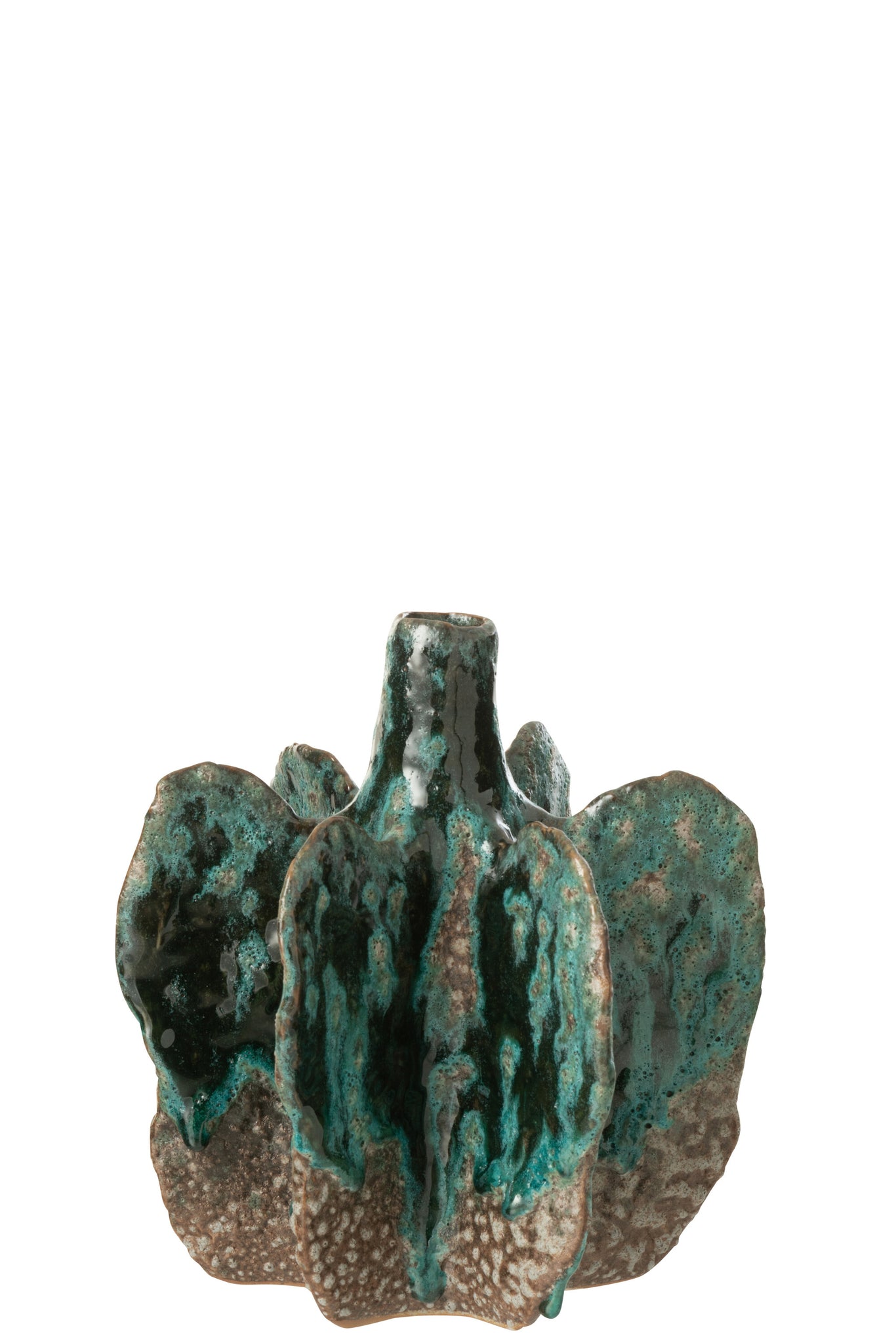 Vase Naga Ceramic  Azur/Brown Medium