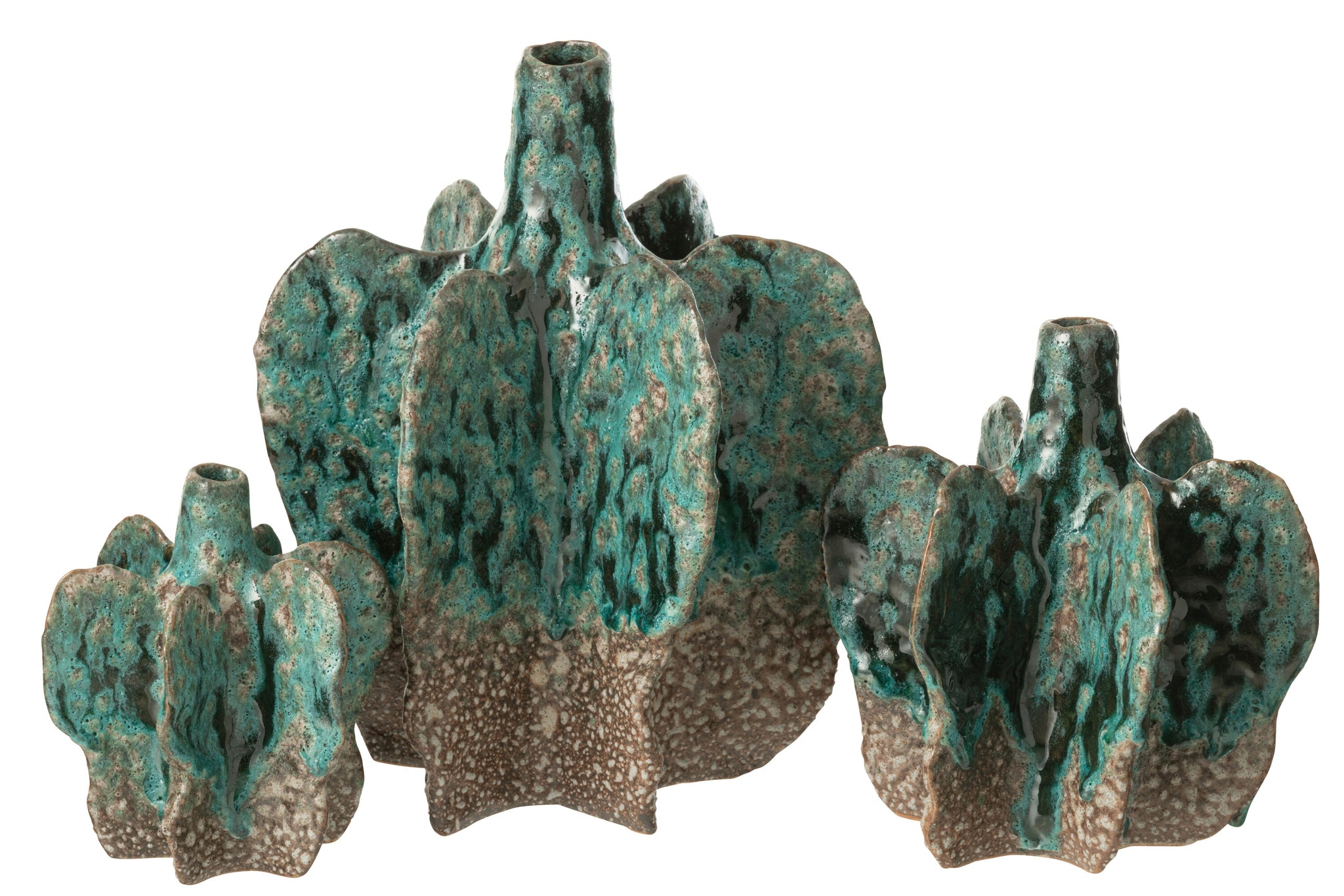 Vase Naga Ceramic  Azur/Brown Large