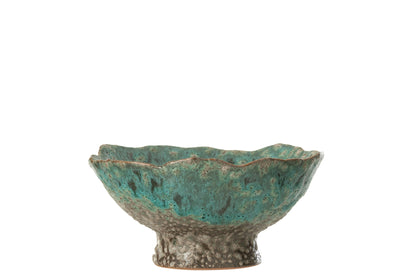Tray Decorative Naga Ceramic Azur/Brown Small
