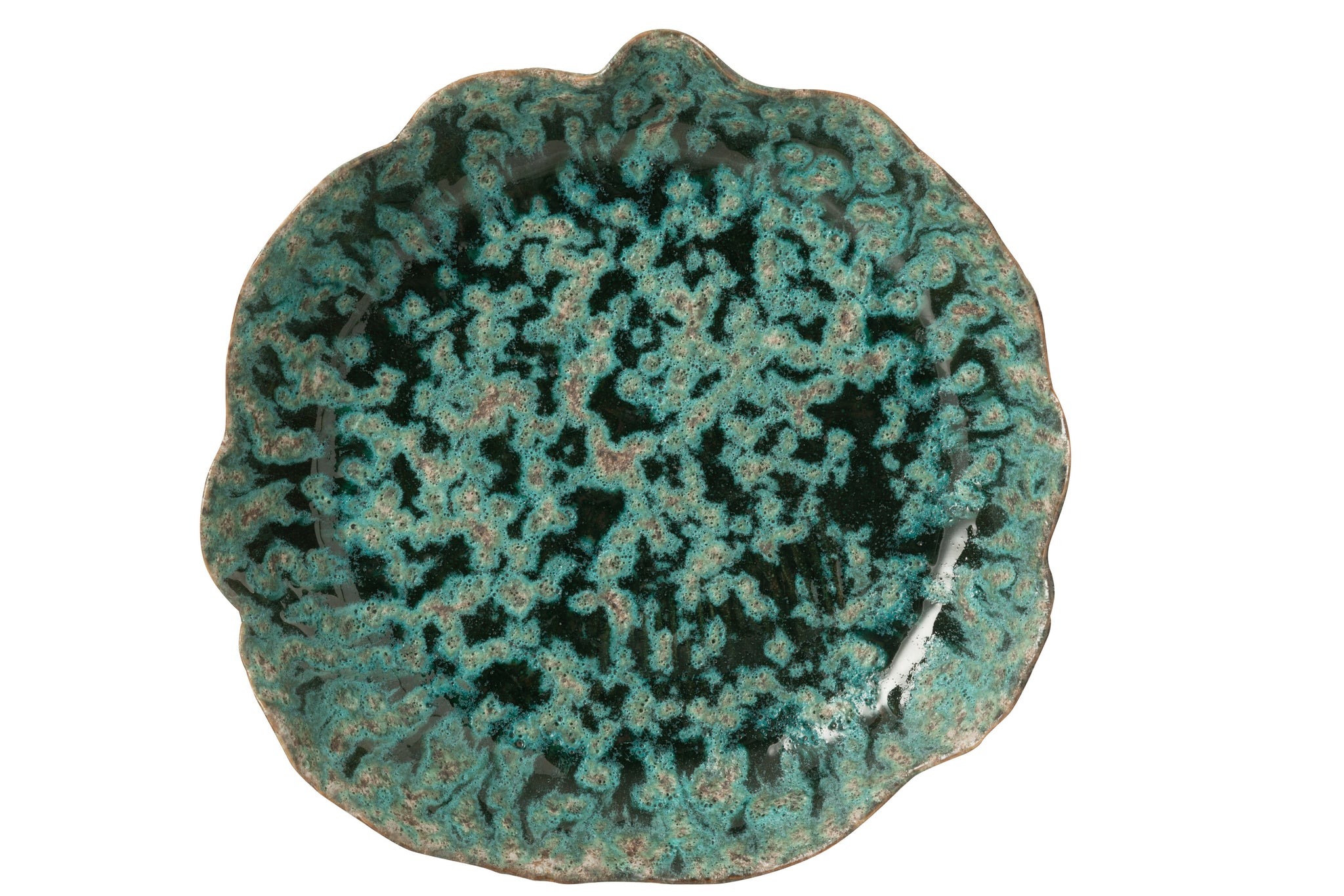 Tray Decorative Naga Ceramic Azur/Brown Large