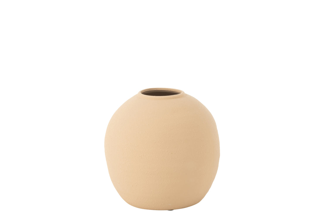 Vaas Cassia Rond Klei Beige Klein
