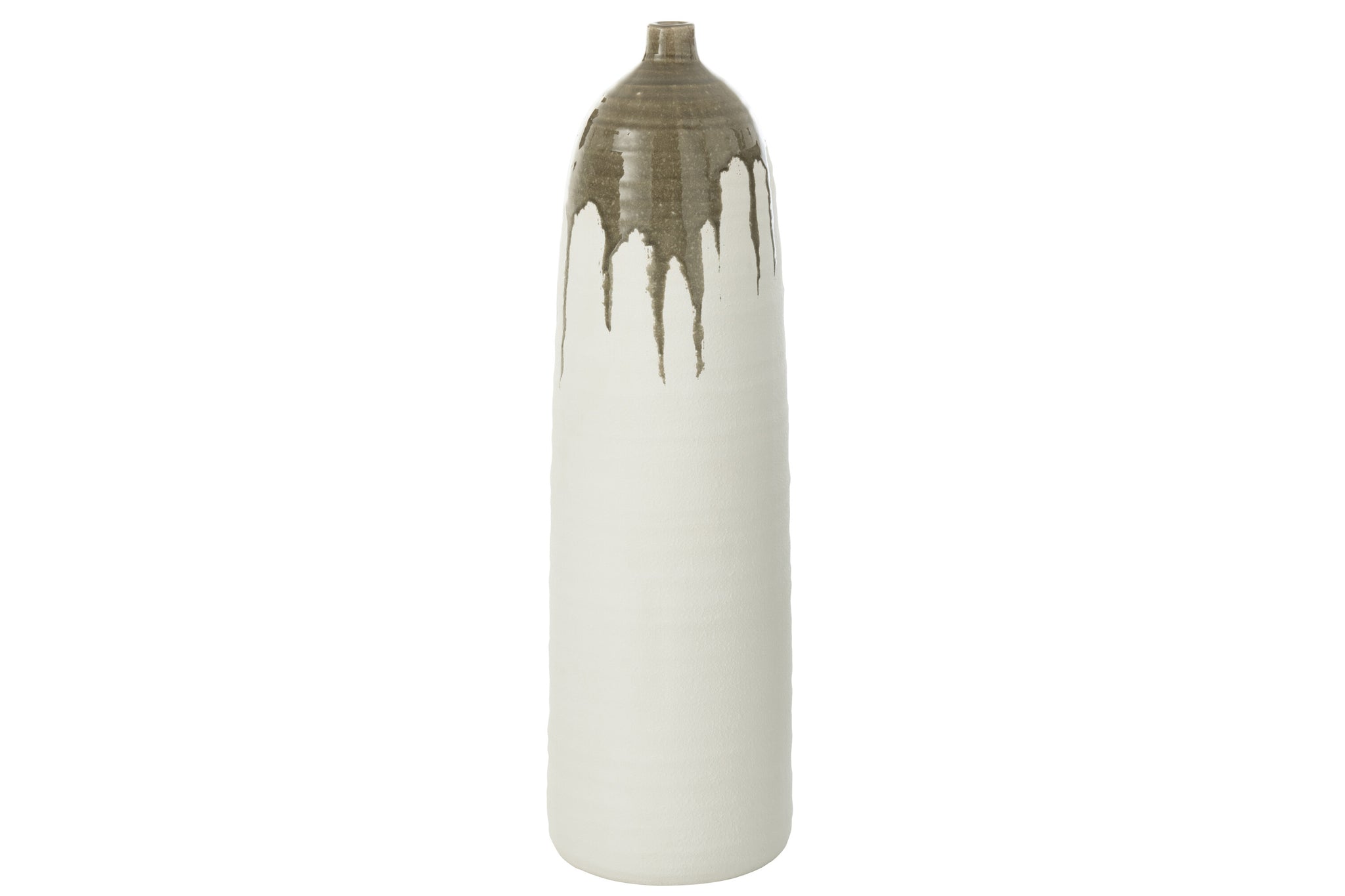 Vaas Olea Fles Olijfgroen/Wit Groot
