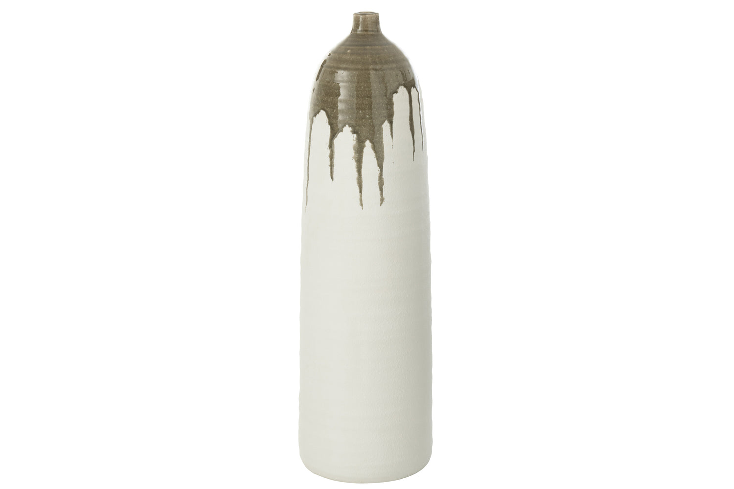 Vaas Olea Fles Olijfgroen/Wit Groot