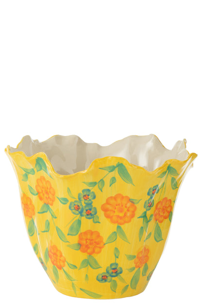 Vaas Alegria Bloemen Breed Klei Mix