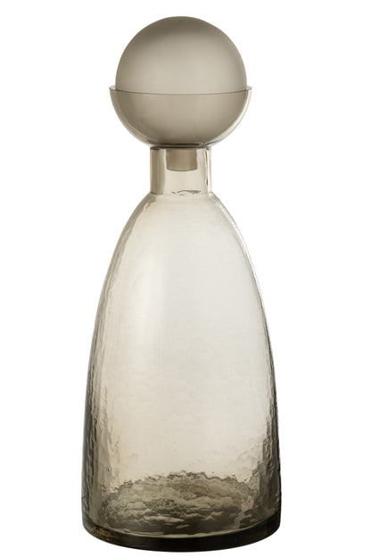 Vaas Fles+Dop Yara Glas Greige Groot