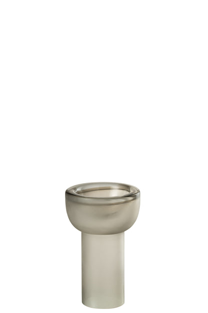 Vaas/Kaarsenhouder Yara Glas Greige Klein
