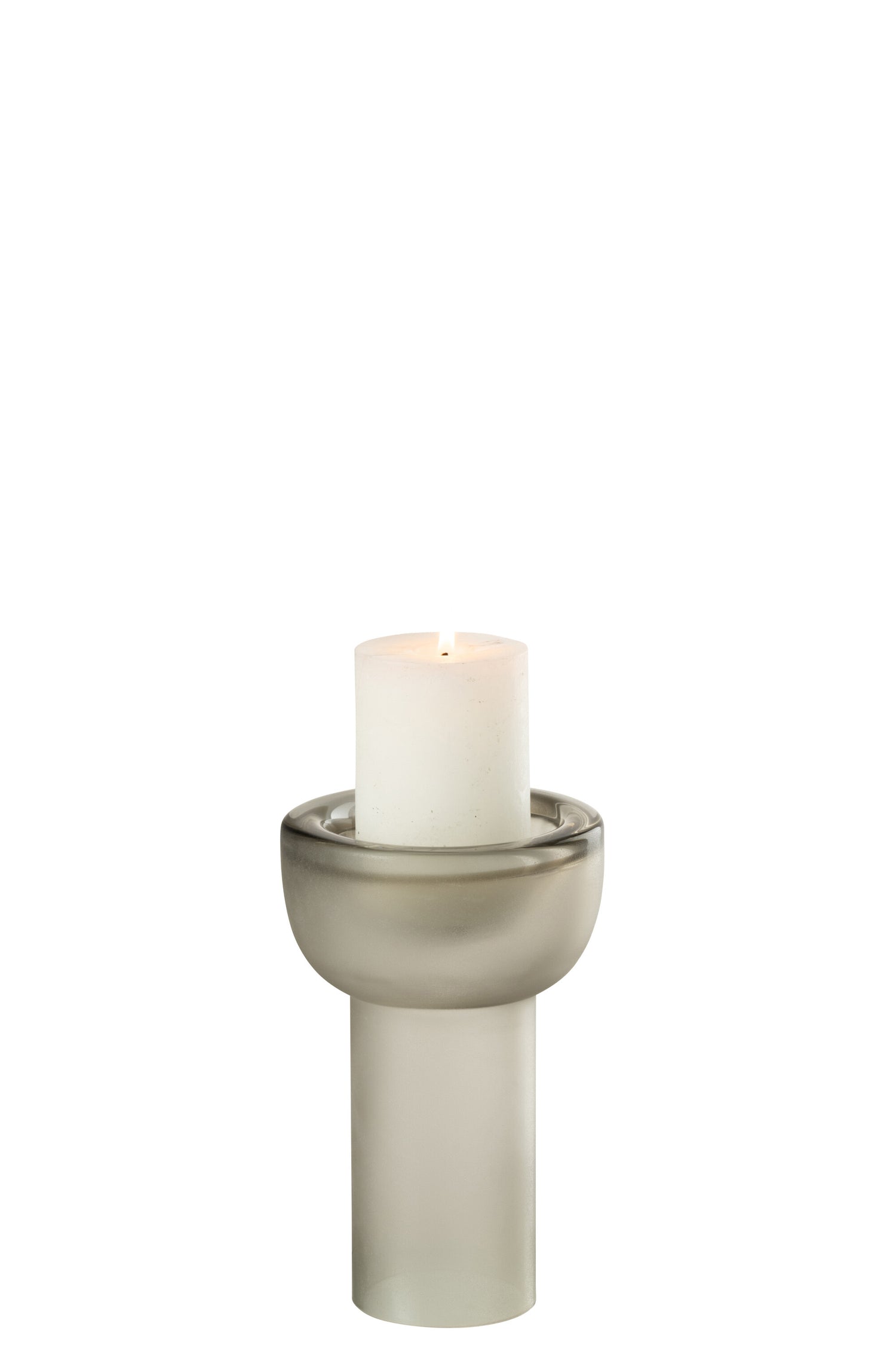Vaas/Kaarsenhouder Yara Glas Greige Klein