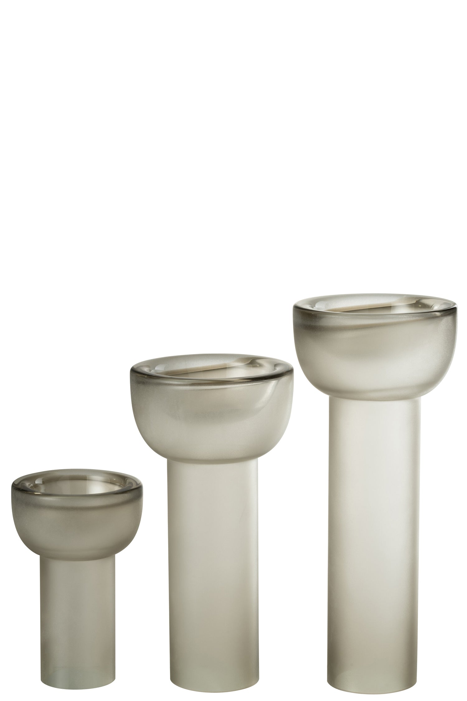 Vaas/Kaarsenhouder Yara Glas Greige Groot
