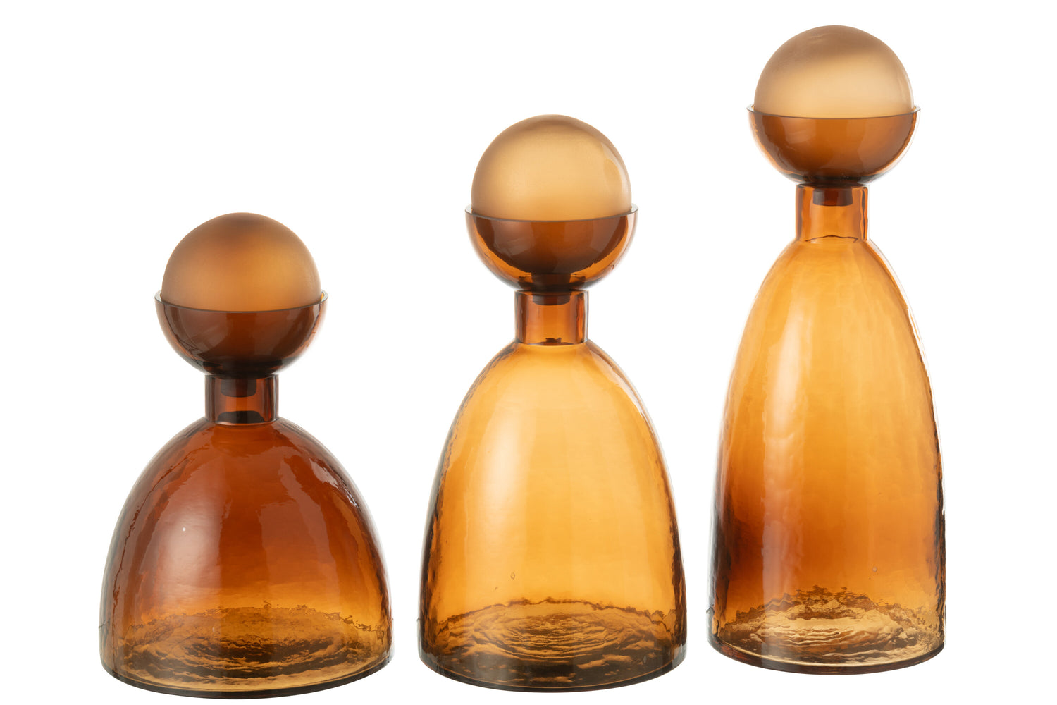 Vaas Fles+Dop Yoko Glas Bruin Groot