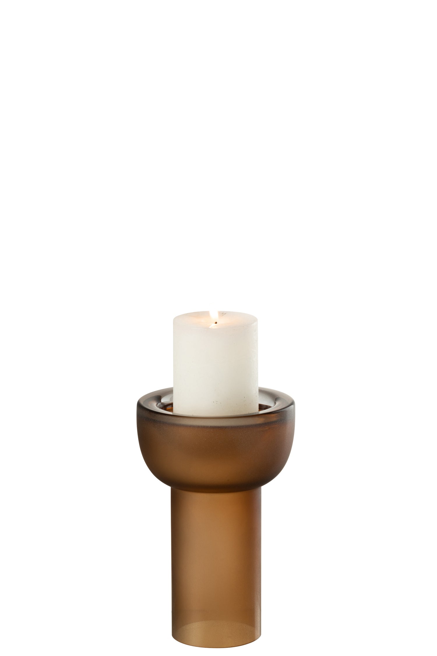 Vaas/Kaarsenhouder Yoko Glas Bruin Klein