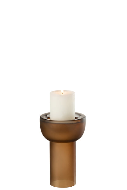 Vaas/Kaarsenhouder Yoko Glas Bruin Klein