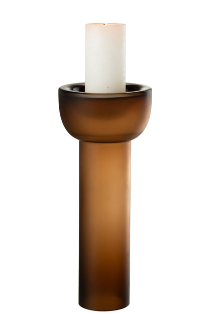 Vaas/Kaarsenhouder Yoko Glas Bruin Groot