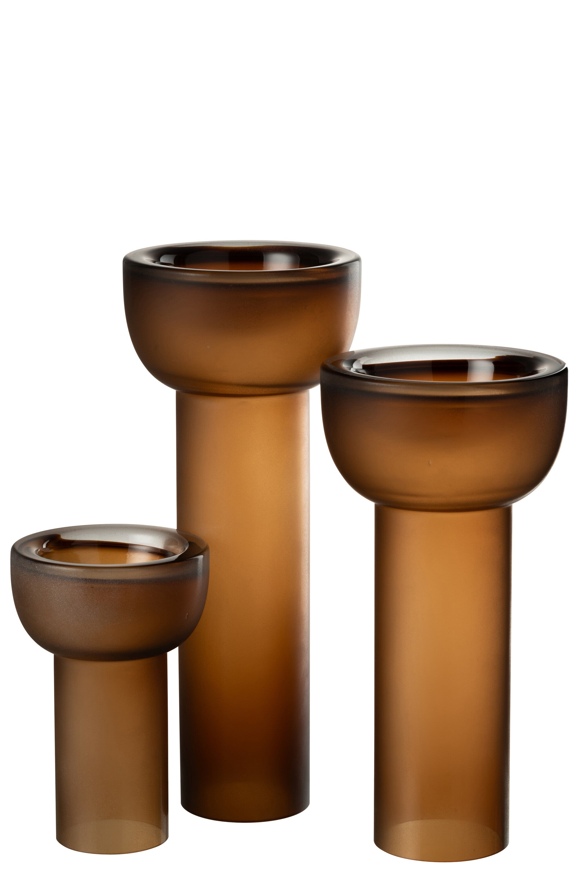 Vaas/Kaarsenhouder Yoko Glas Bruin Groot