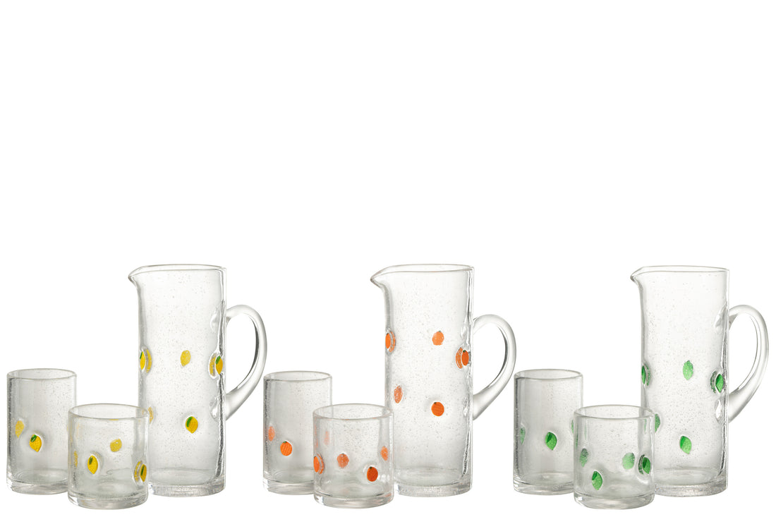 Karaf Citrusvrucht Glas Mix Assortiment Van 3