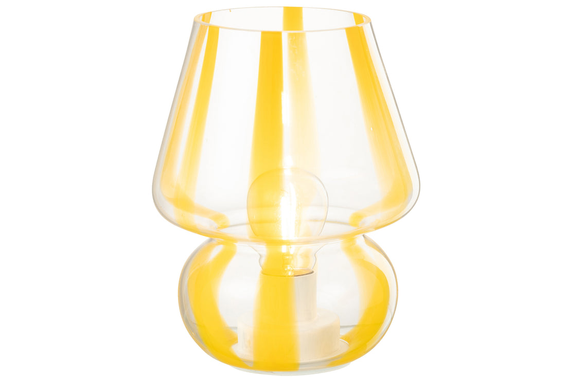 Tafellamp Strepen Glas Transparant/Geel Groot