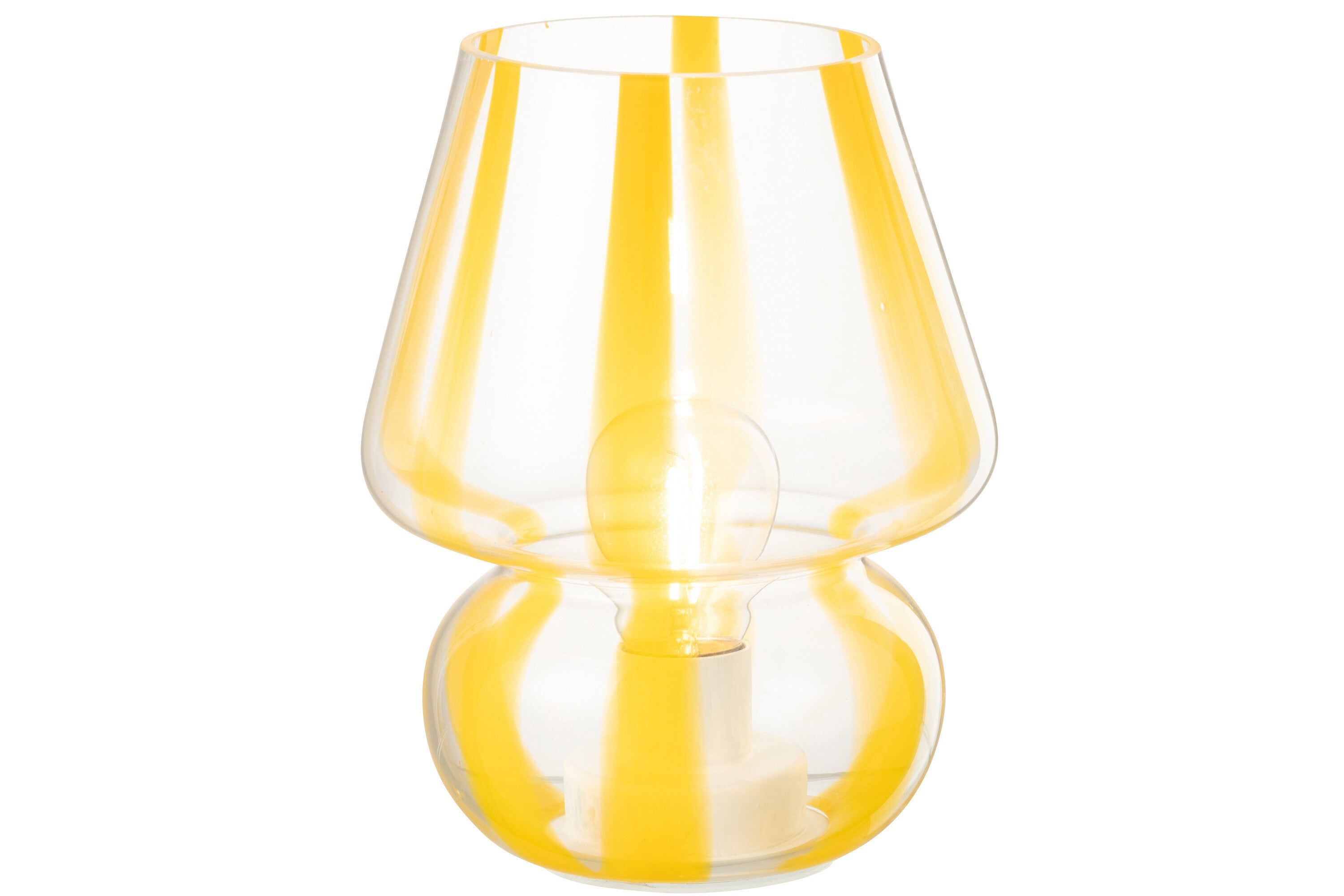 Tafellamp Strepen Glas Transparant/Geel Groot