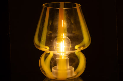 Tafellamp Strepen Glas Transparant/Geel Groot