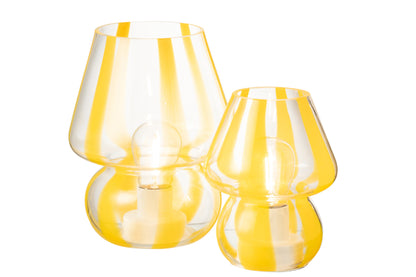 Tafellamp Strepen Glas Transparant/Geel Groot