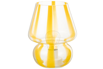 Tafellamp Strepen Glas Transparant/Geel Groot
