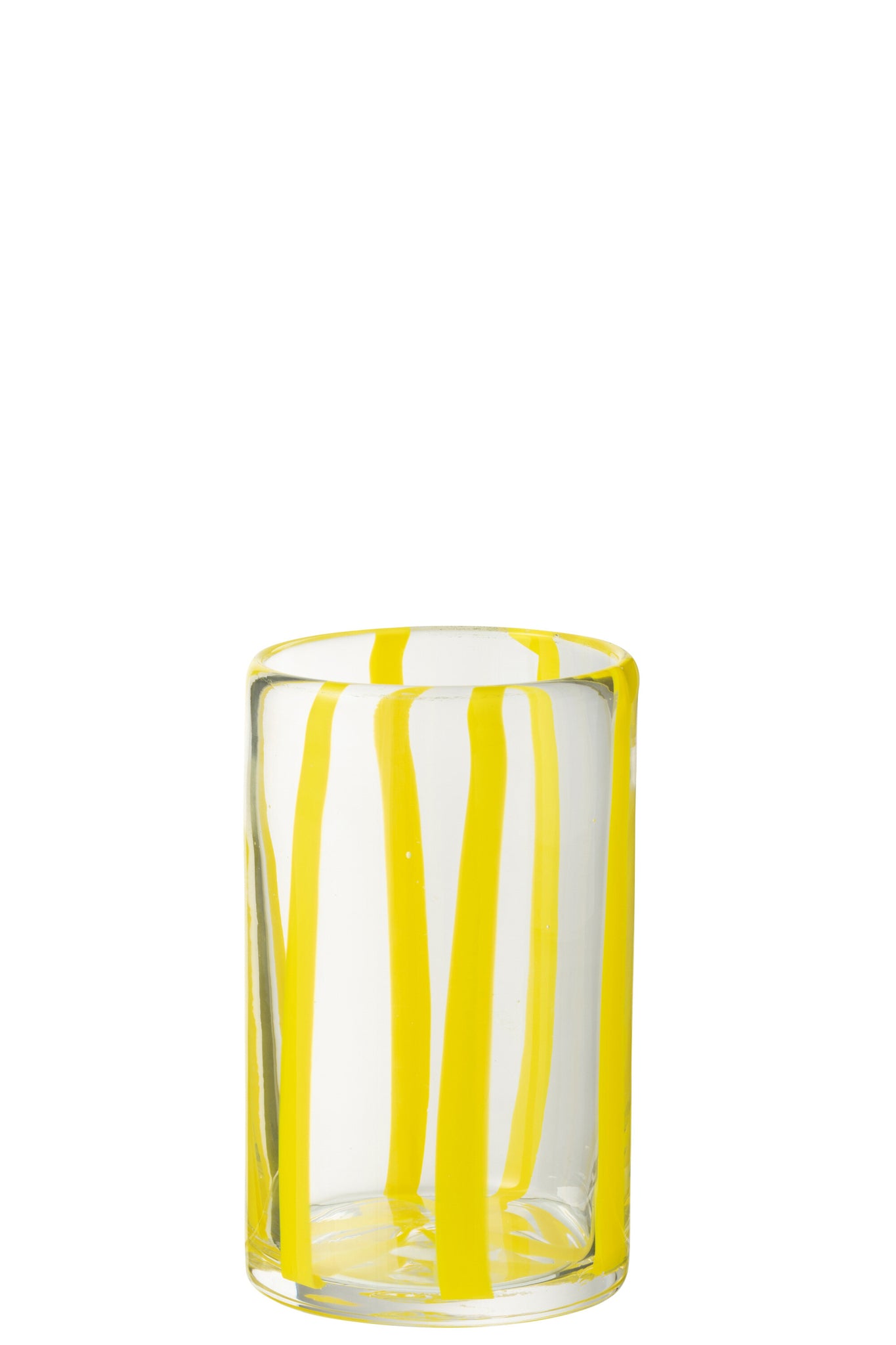 J-Line Drinkglas Gestreept Glas Transparant/Geel