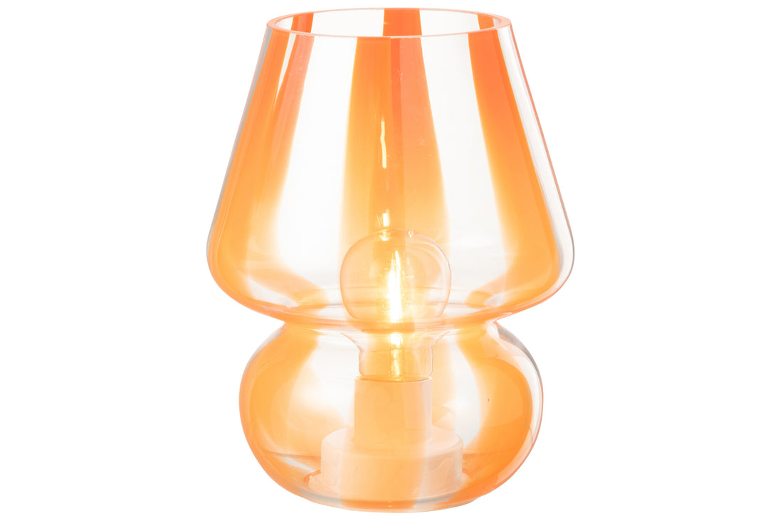 Tafellamp Strepen Glas Transparant/Oranje Groot