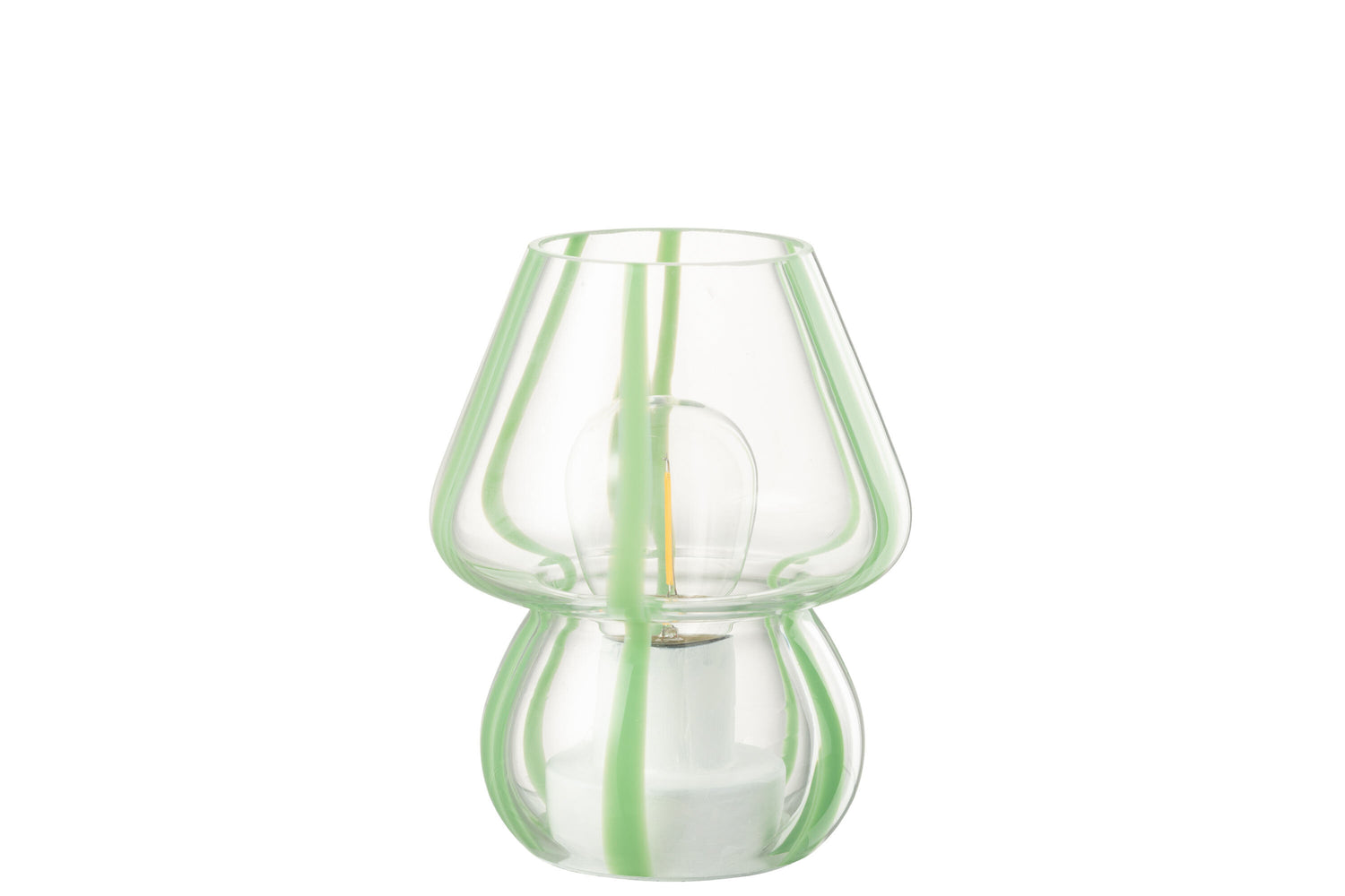 Tafellamp Strepen Glas Transparant/Groen Klein