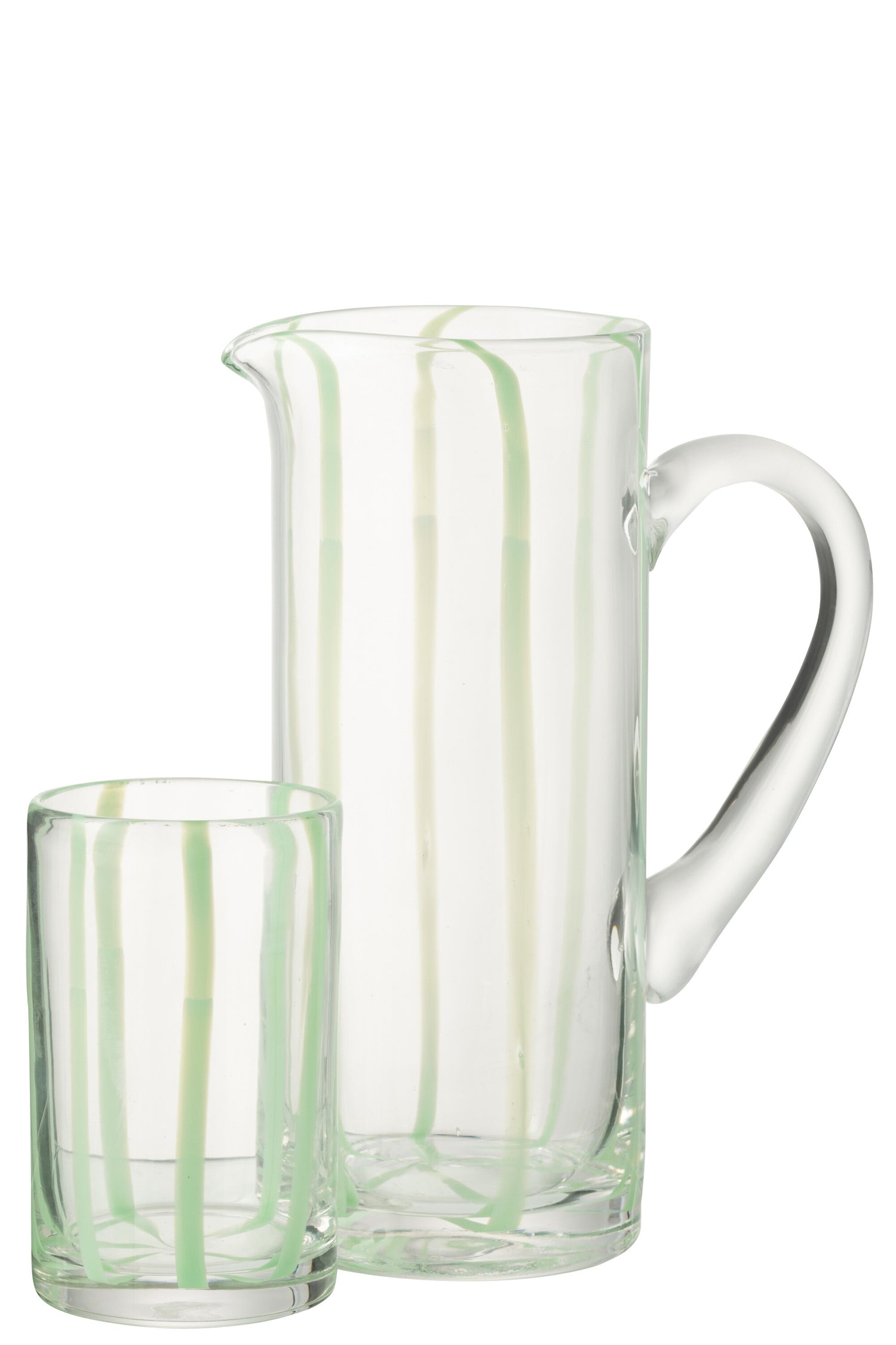 Karaf Strepen Glas Transparant/Groen