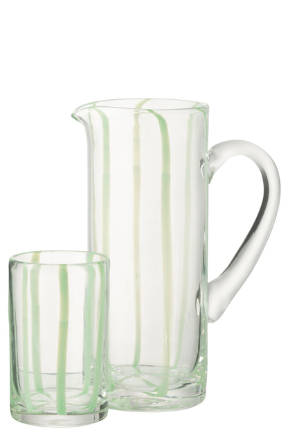 Karaf Strepen Glas Transparant/Groen