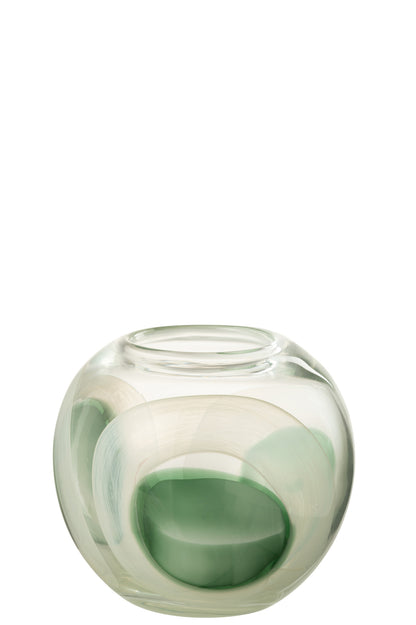 Vaas Livy Glas Groen/Wit/Transparant Klein
