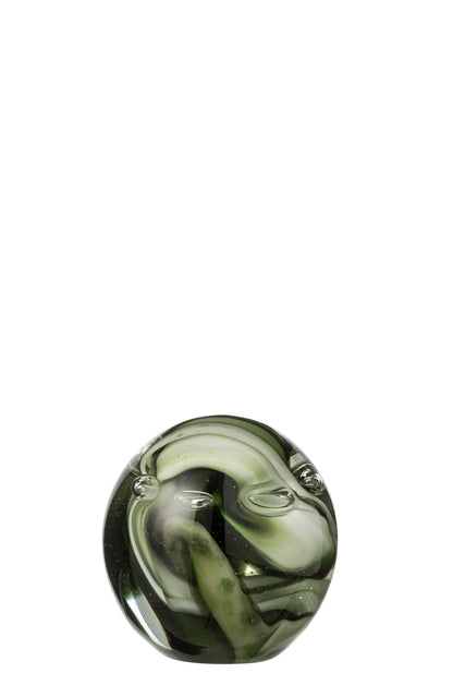 Papiergewicht Tornado Ronde Glas Transparant/Bruin Klein