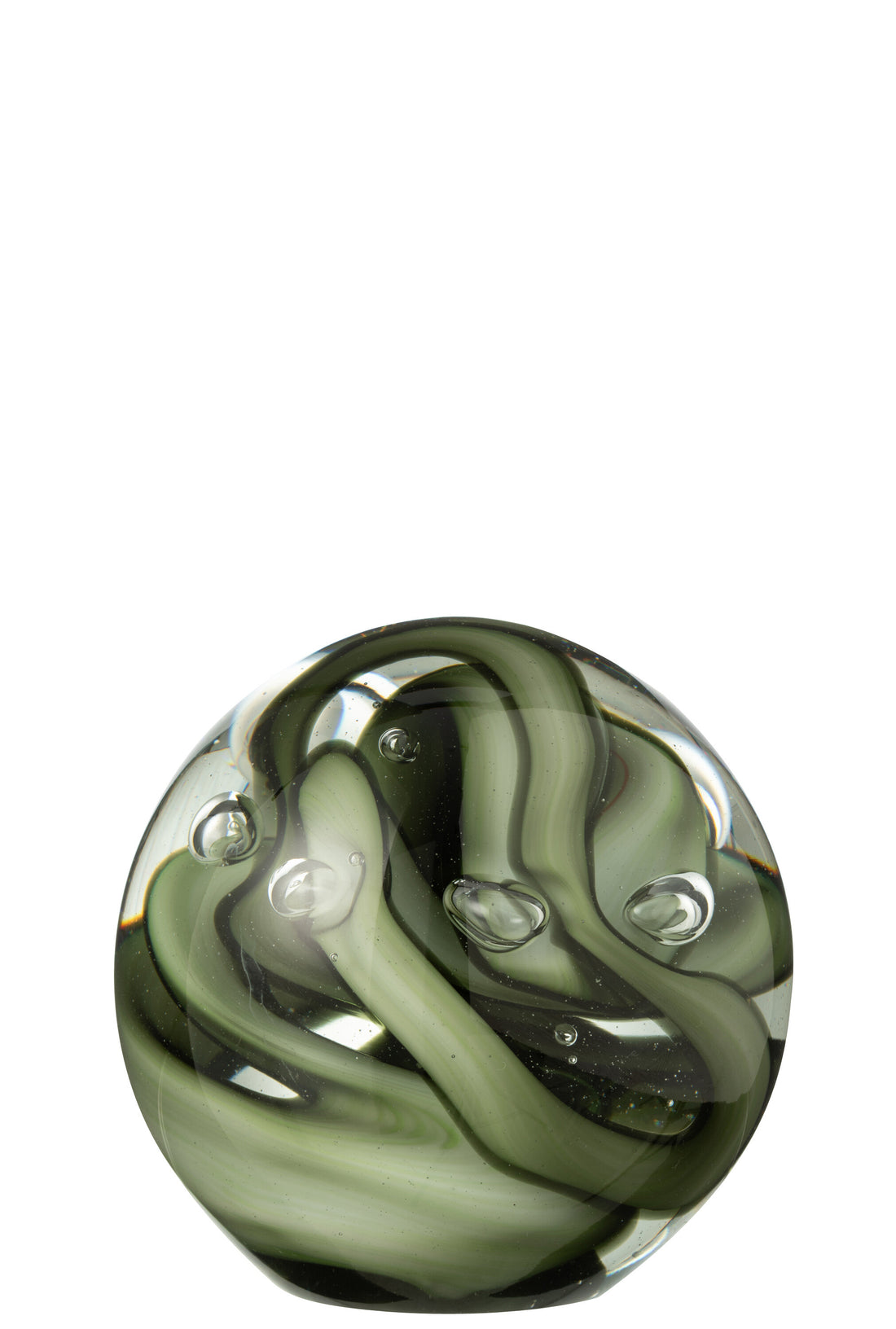 Papiergewicht Tornado Ronde Glas Transparant/Bruin Groot