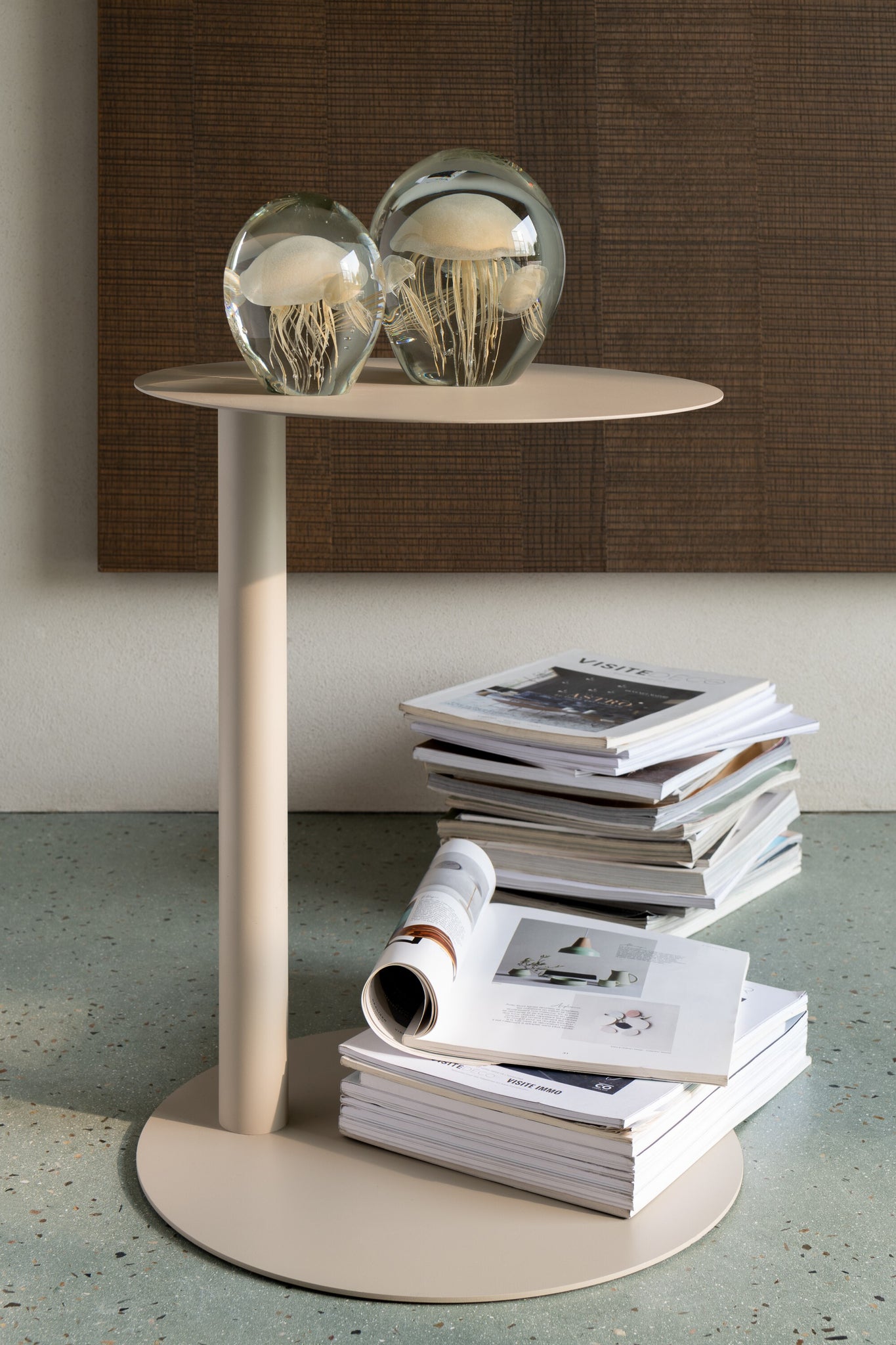 Papiergewicht Calypso Vierkant Glas Transparant/Beige Groot