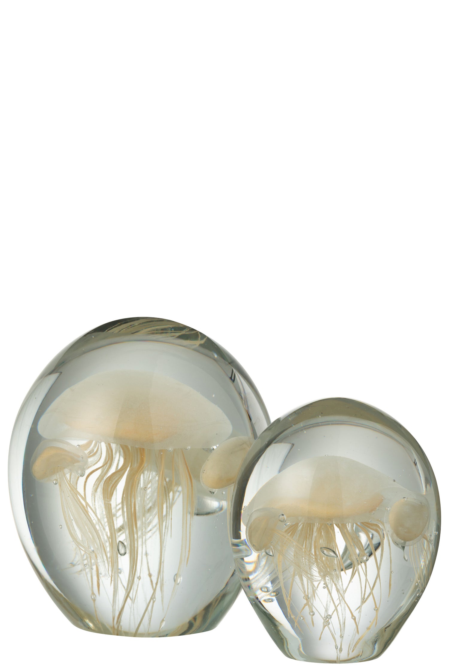 Papiergewicht Calypso Glas Transparant/Beige Groot