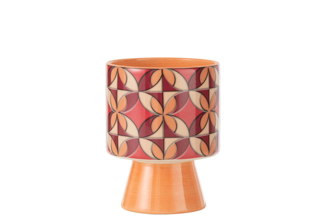 Stijlvolle Bloempot Op Voet Trivial Keramiek Mix Medium