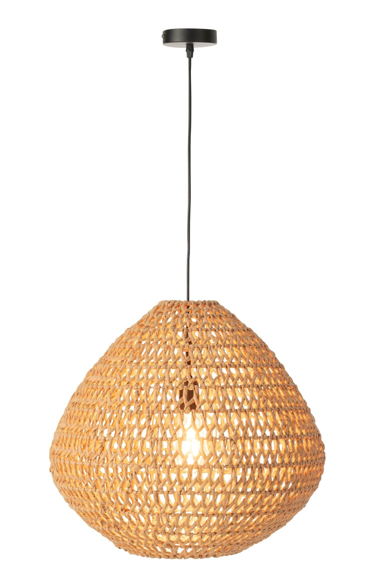 Plafondlamp Gevlochten Metaal Natuurlijk