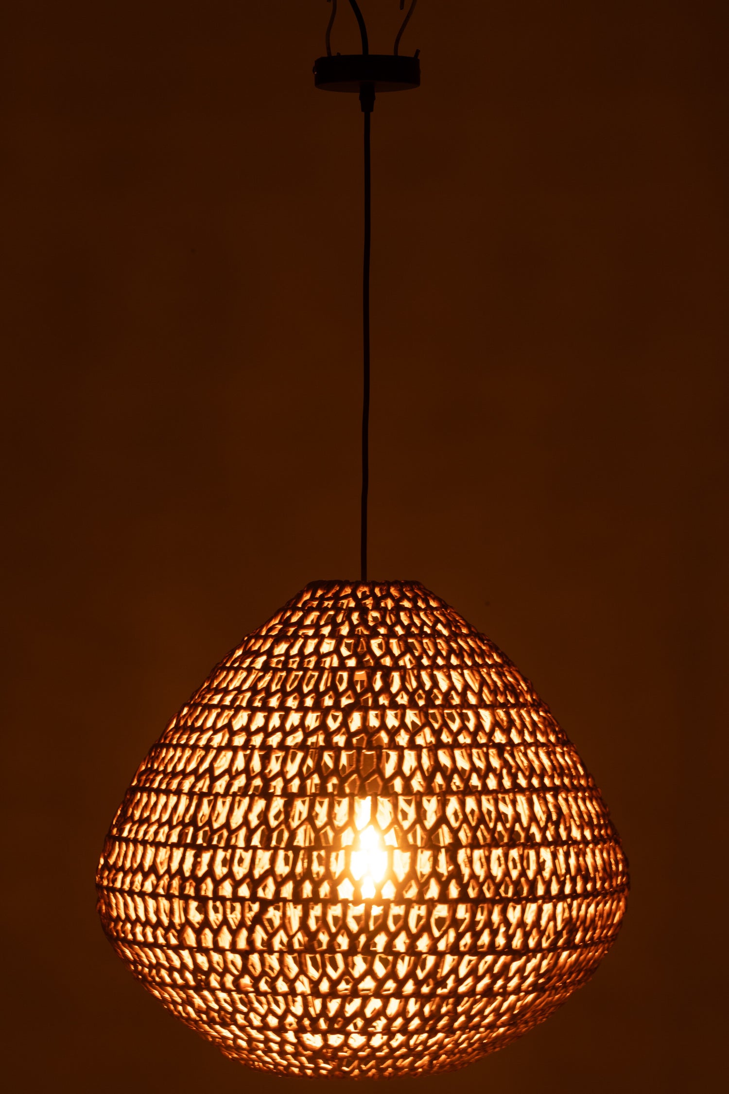 Plafondlamp Gevlochten Metaal Natuurlijk