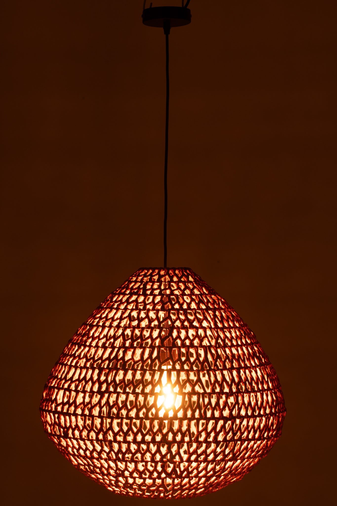 Plafondlamp Gevlochten Metaal Oranje