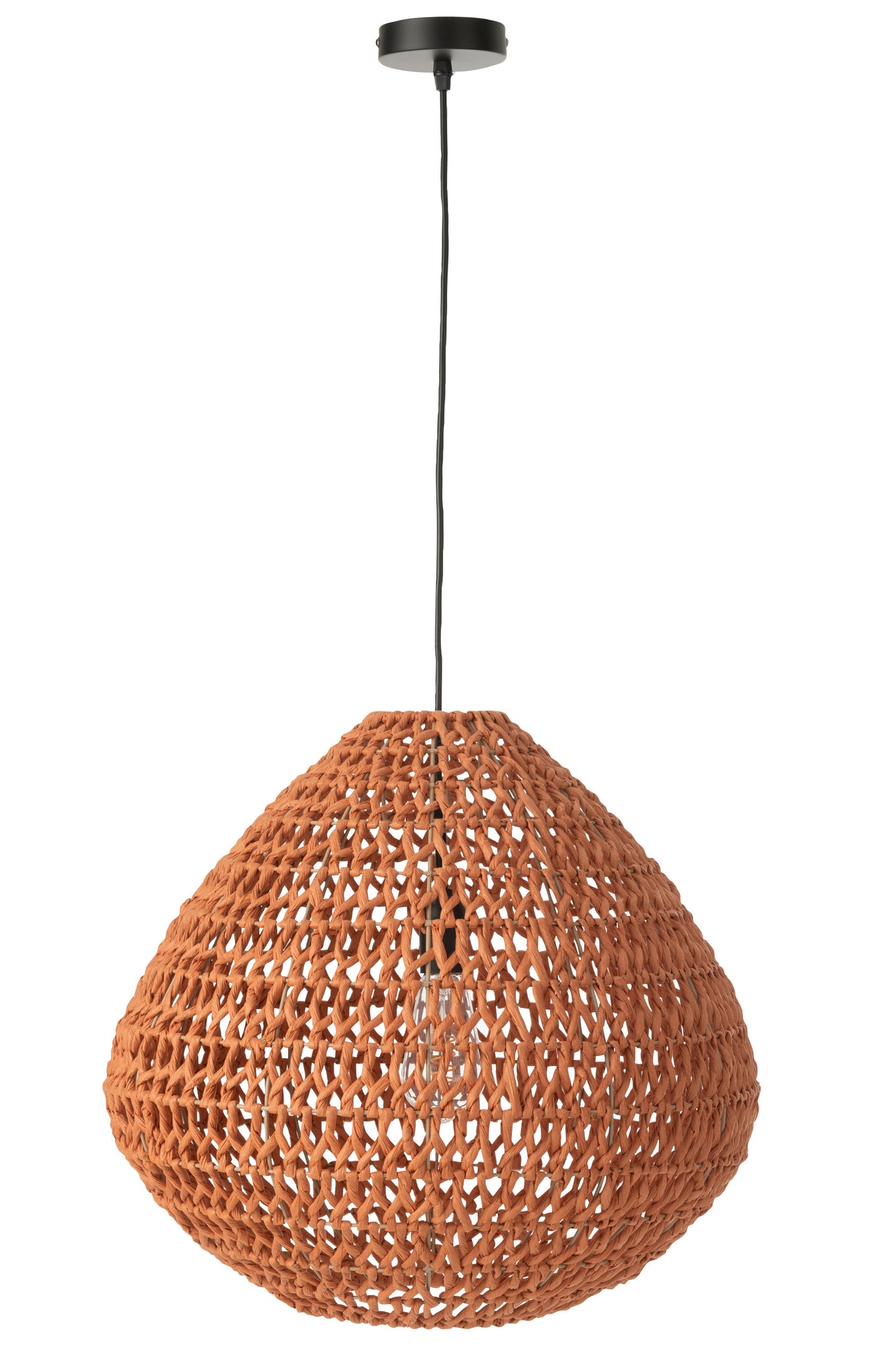 Plafondlamp Gevlochten Metaal Oranje