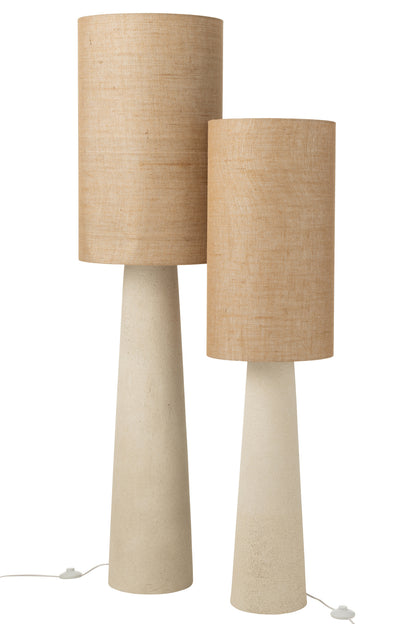 Vloerlamp Ava Fiberglas/Jute Natuurlijk Groot