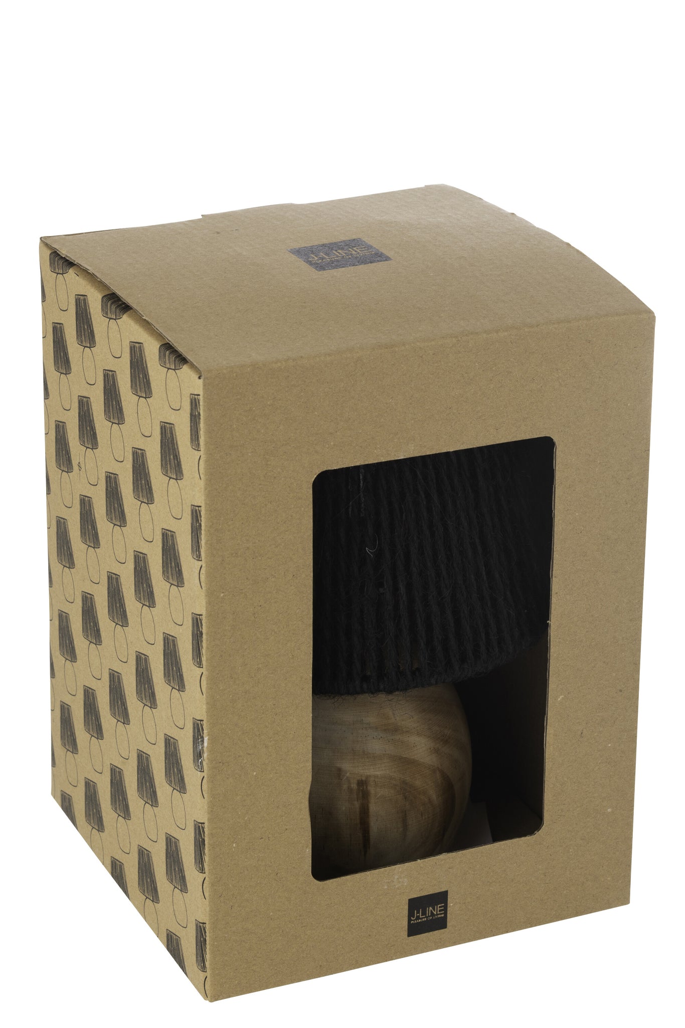 Tafellamp LED Hout/Metaal Zwart