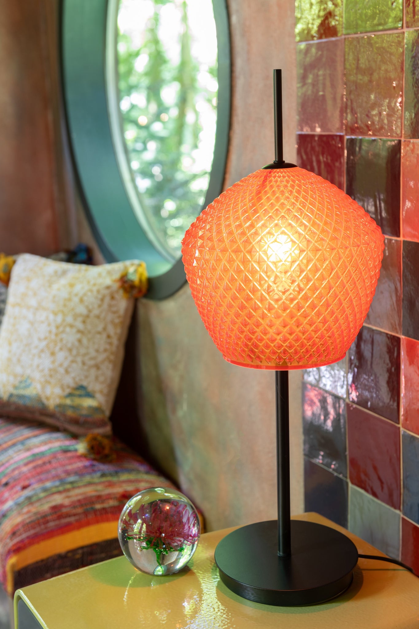 Tafellamp Glas Rood