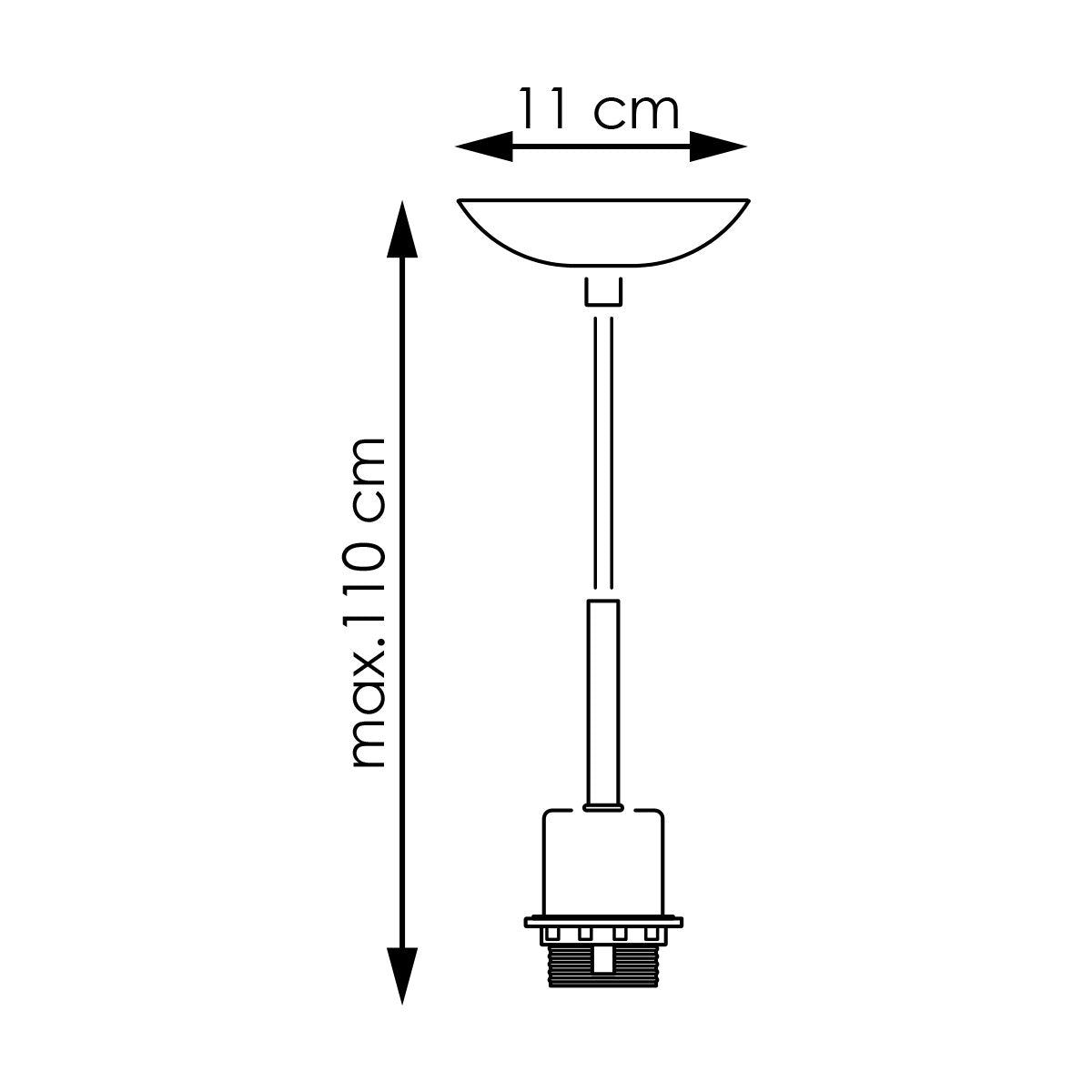 verlichtingspendel T-Deluxe D11x100cm-Geborsteld staal