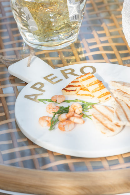 Cheese Board Round Apero Marble White