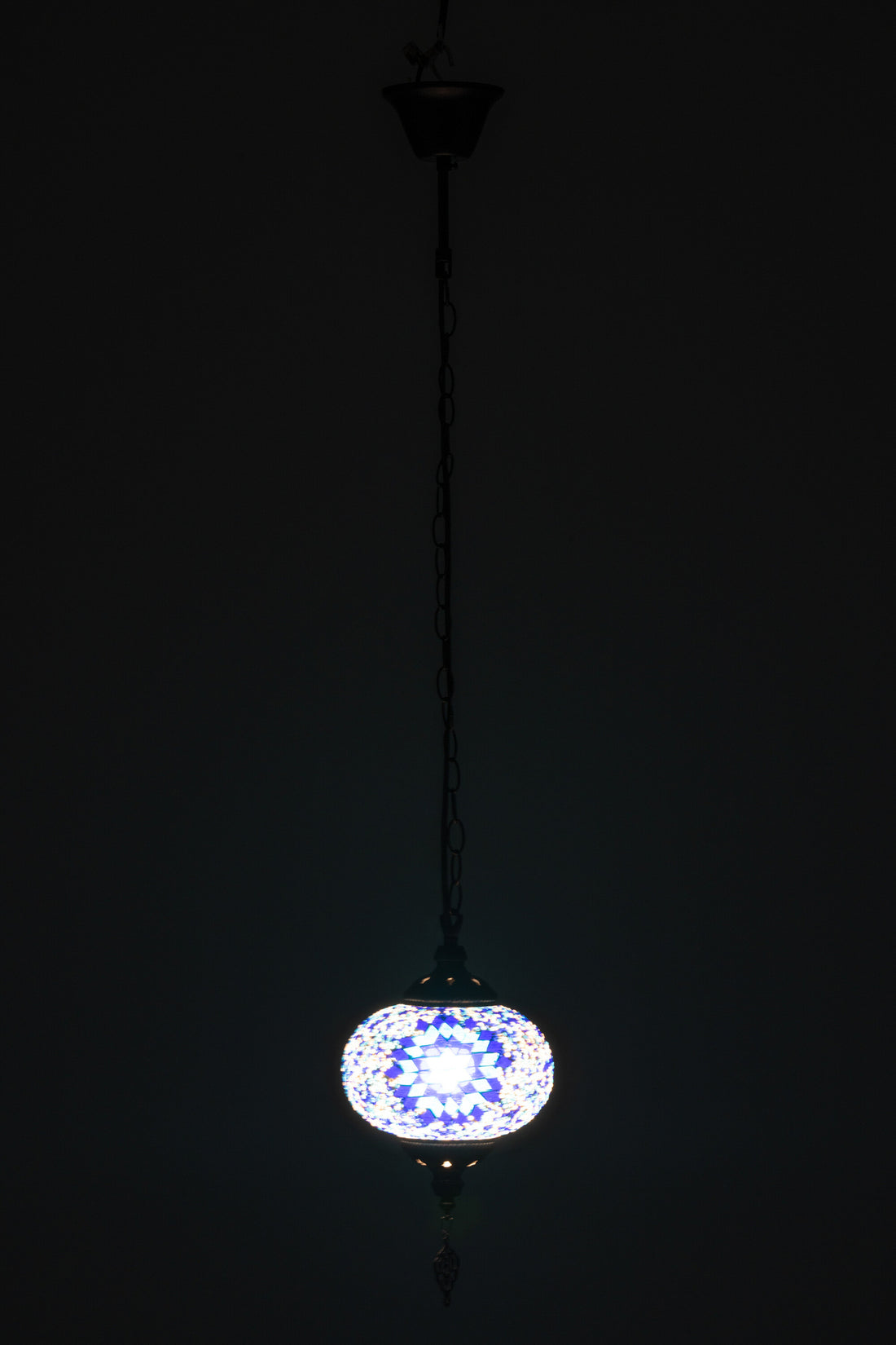 Hanglamp Mozaïek Glas/Metaal Blauw Klein