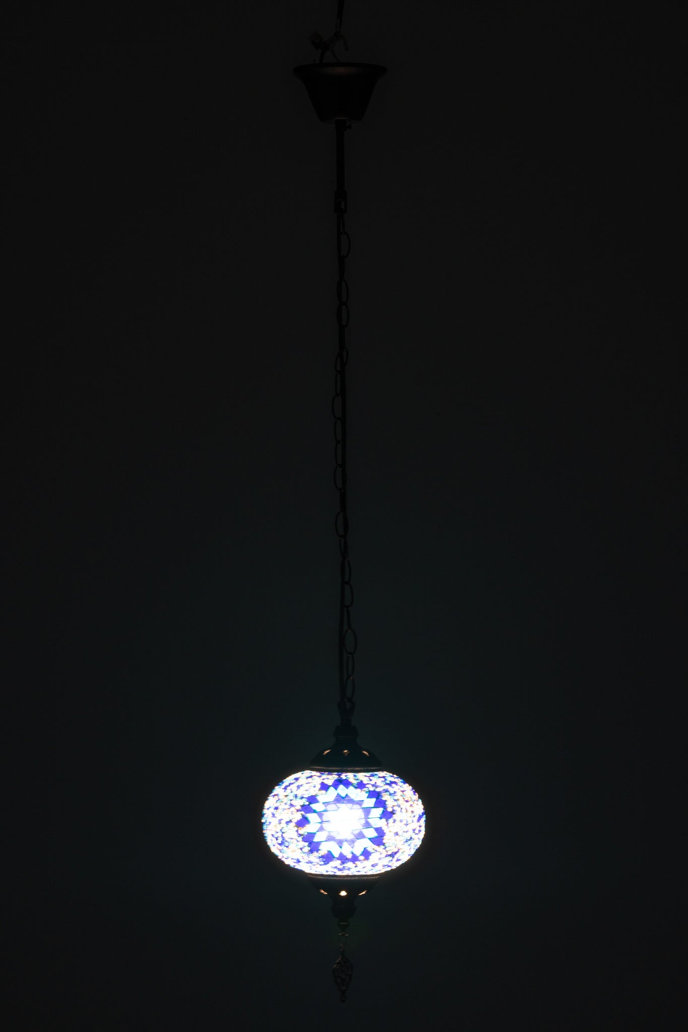 Hanglamp Mozaïek Glas/Metaal Blauw Klein